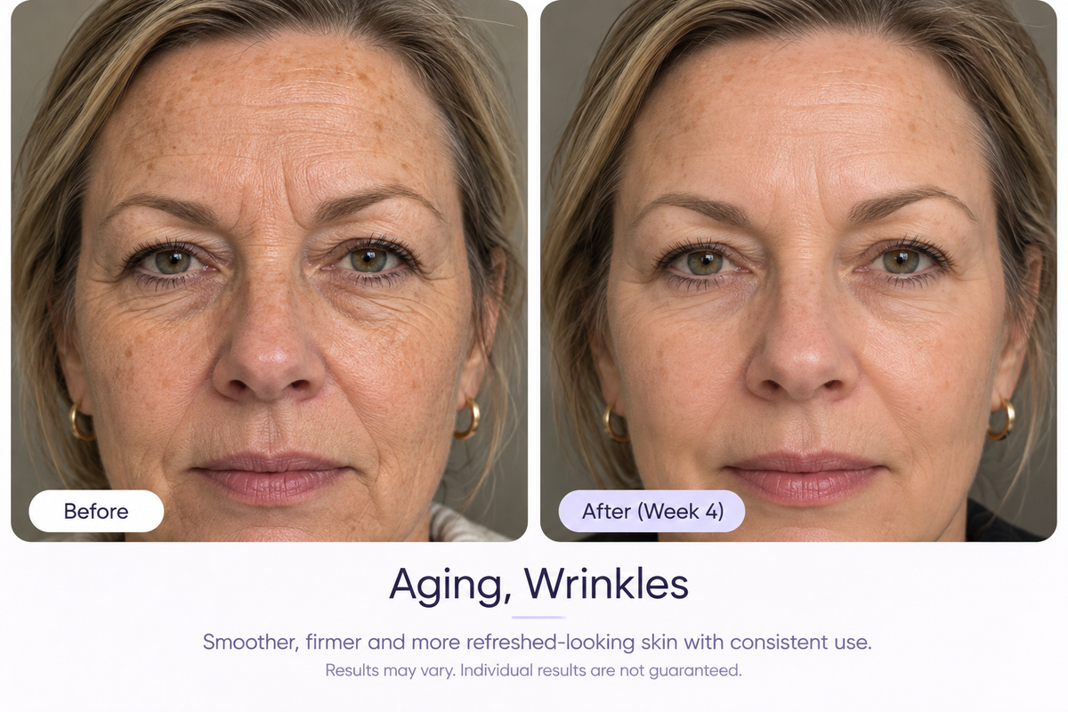 Before and after skincare result