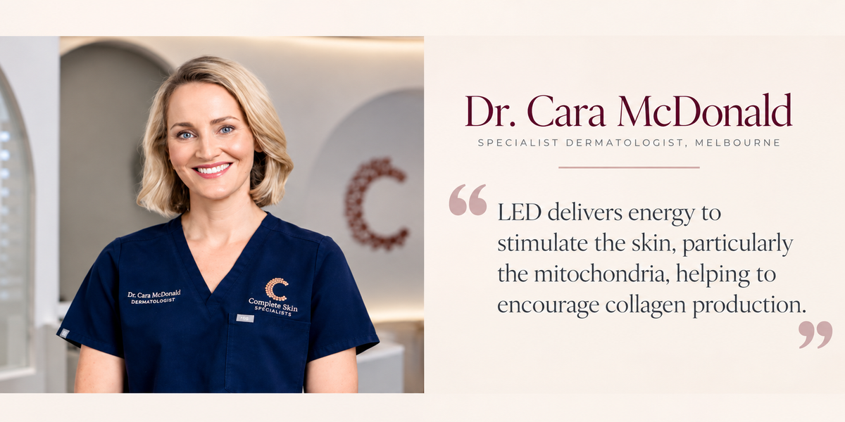 Dermatologist discussing LED light therapy