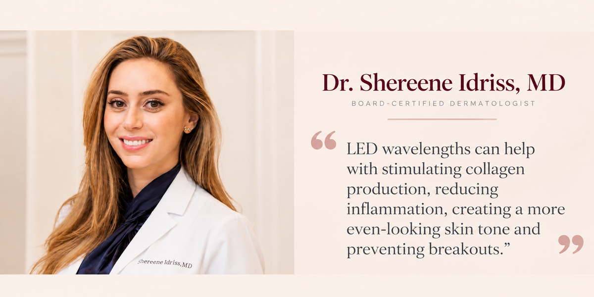 Dermatologist discussing LED light therapy