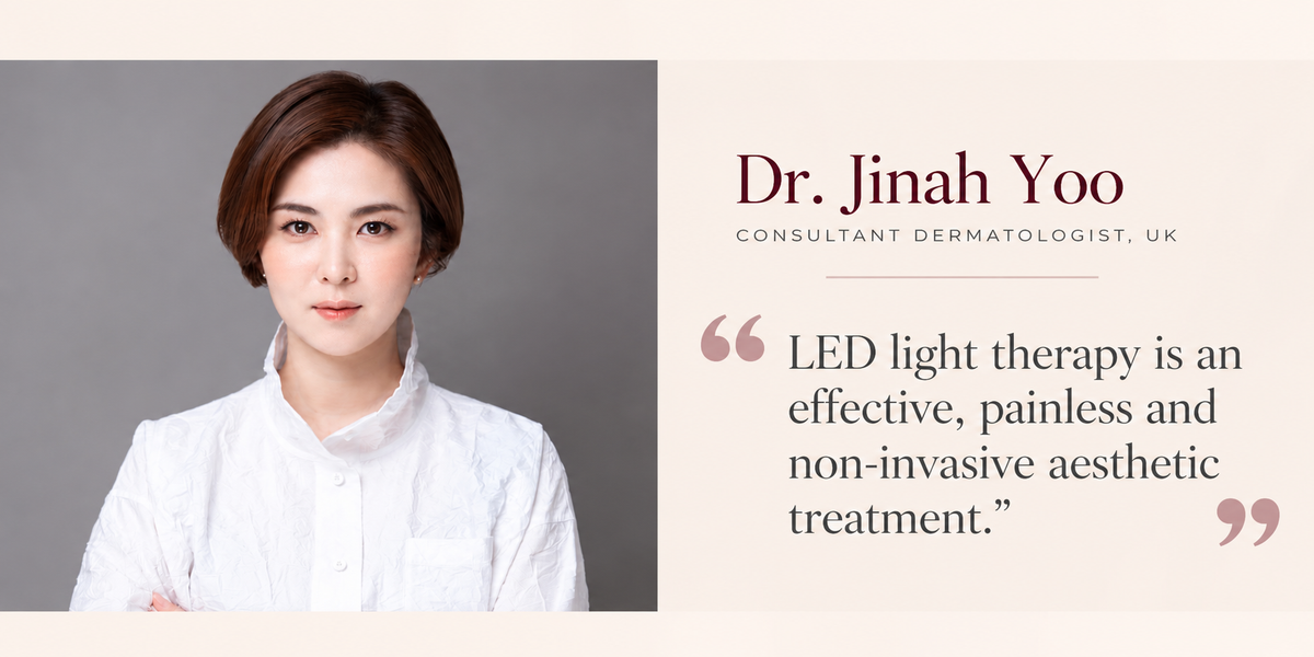 Dermatologist discussing LED light therapy