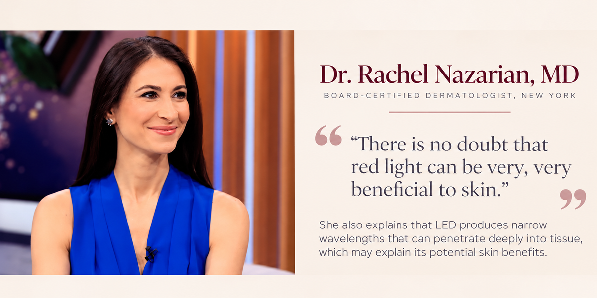 Dermatologist discussing LED light therapy